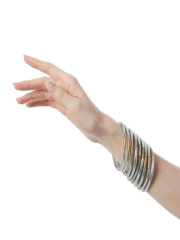 BuDhaGirl Silver All Weather Bangles SM (Set of 9)