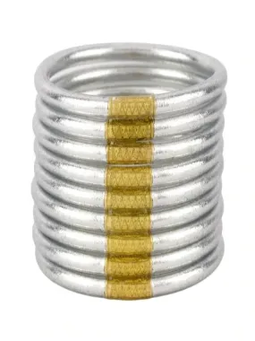BuDhaGirl Silver All Weather Bangles SM (Set of 9)
