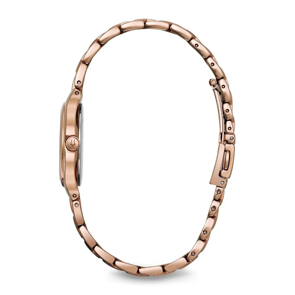 Bulova Ladies Sutton Slim Rose Gold Watch - 97L151