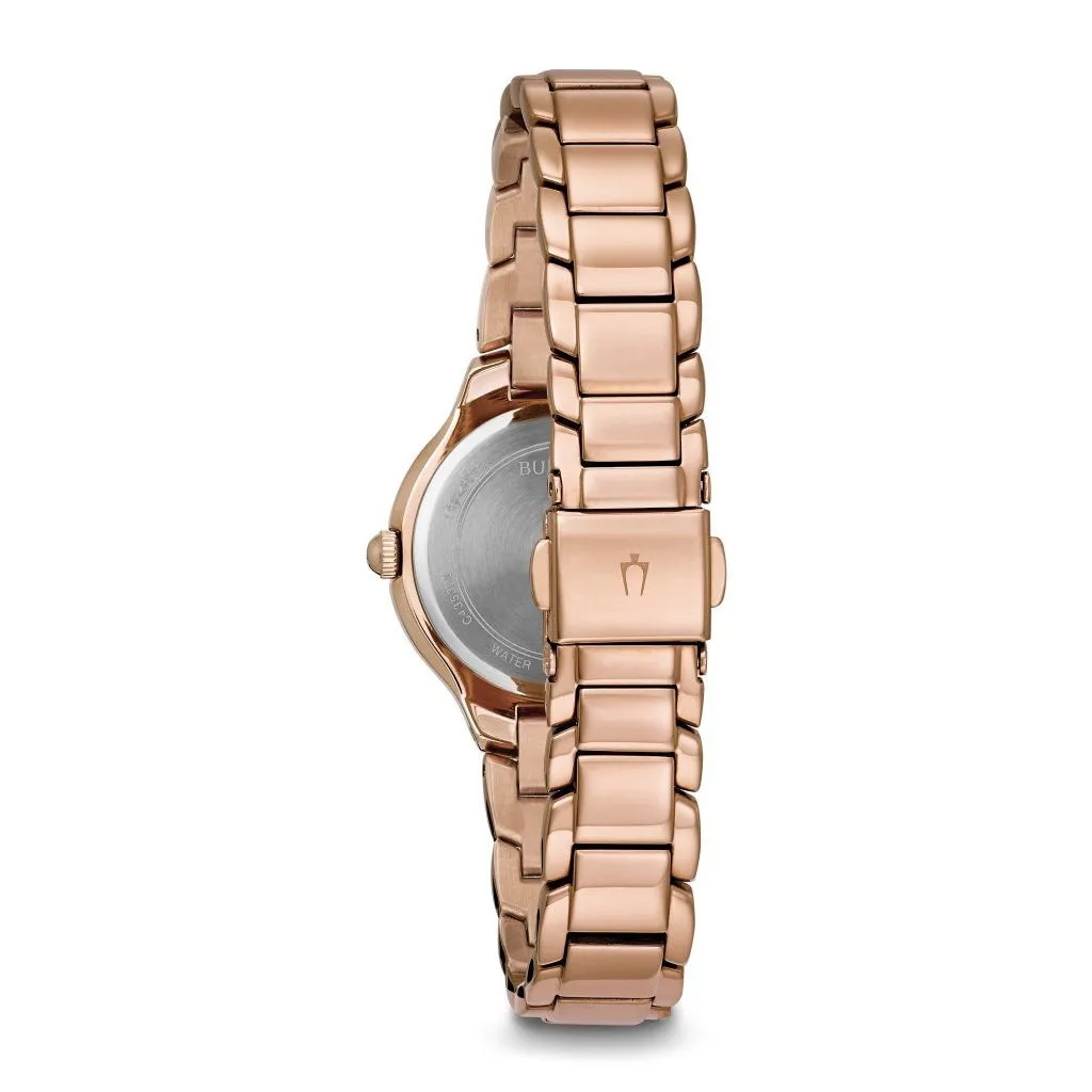 Bulova Ladies Sutton Slim Rose Gold Watch - 97L151