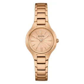 Bulova Ladies Sutton Slim Rose Gold Watch - 97L151