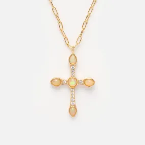 Camille Opal Cross Necklace