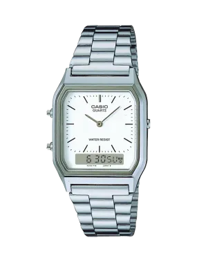 Casio - Men's Dress Duo Silver Tone Watch