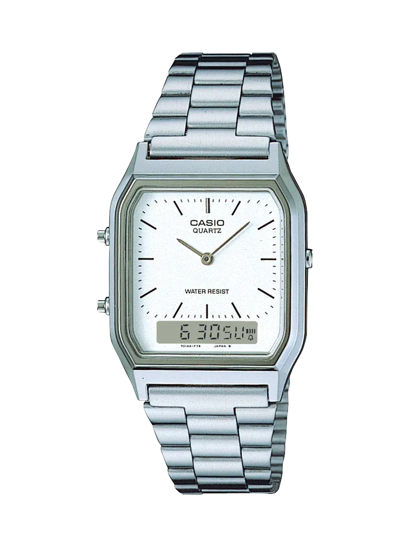 Casio - Men's Dress Duo Silver Tone Watch