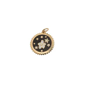 Champlevé Dark Blossom Charm