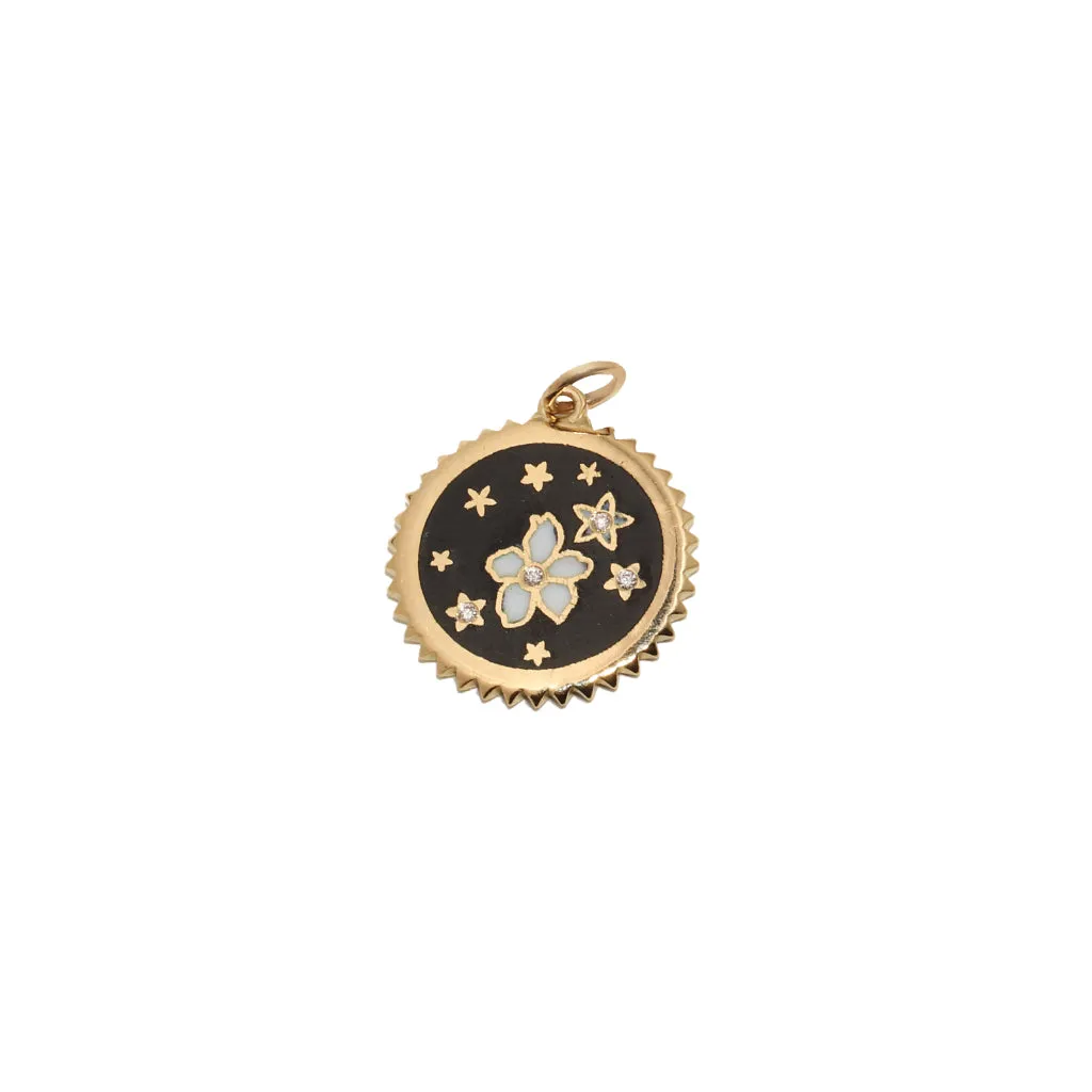 Champlevé Dark Blossom Charm