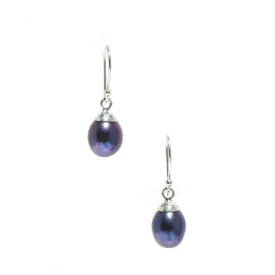 Coco Drop Pearl Earrings Black 10mm