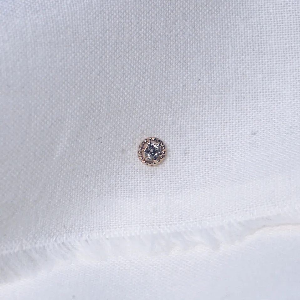 Crown Diamond Stud Earring - Solid 14kt