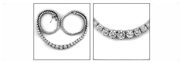 Cubic Zirconia Cz 14.2 TCW Round Stone In 3 Prong Setting Necklace