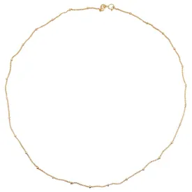 Curb Chain w Bead Stations, 14 Karat Solid Yellow Gold, Best Selling Gold Chain, 14 Karat