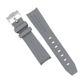 Curved End Rubber Strap for Omega x Swatch Moonswatch in Grey