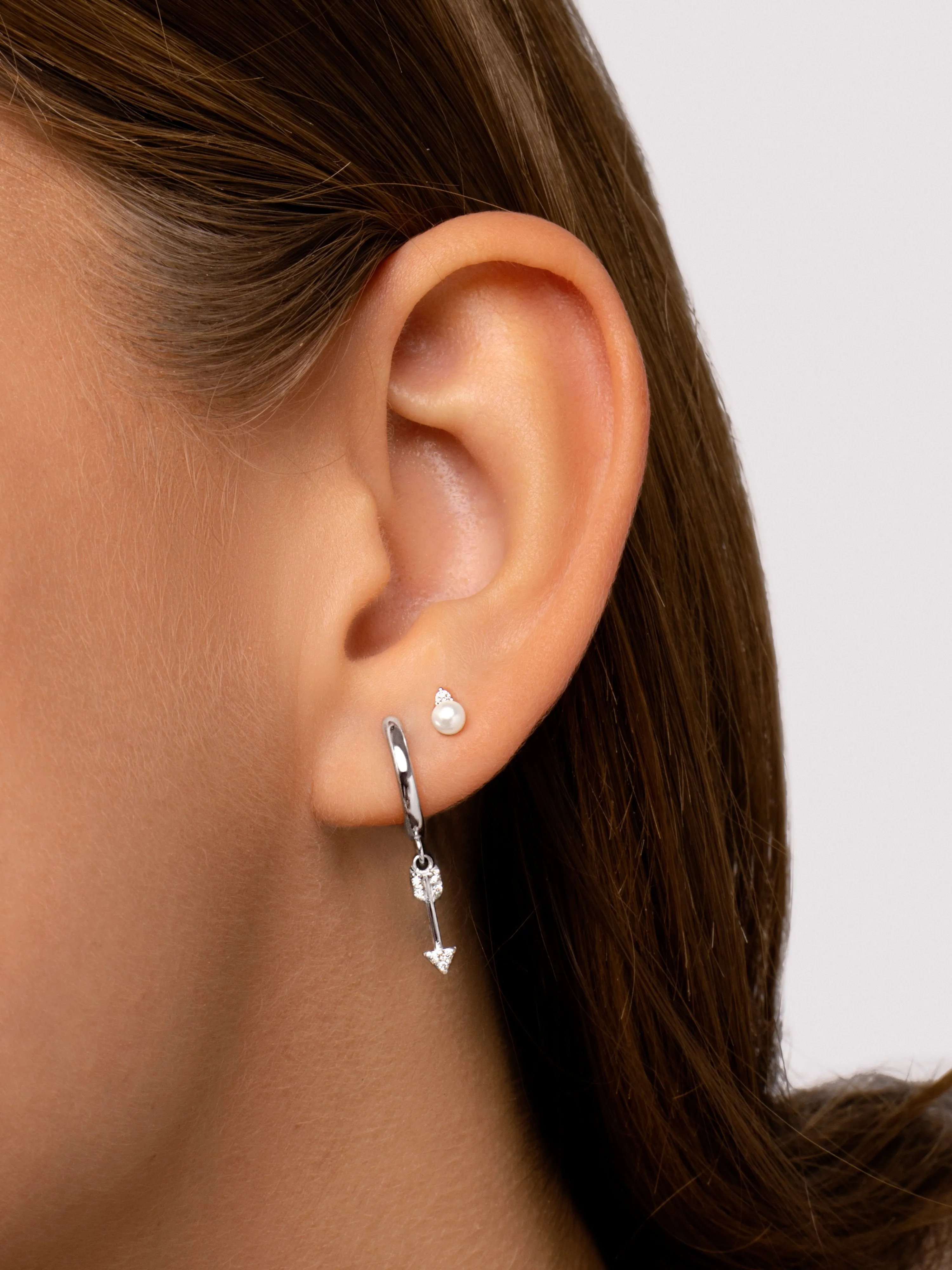 Dangle Arrow Silver Earrings