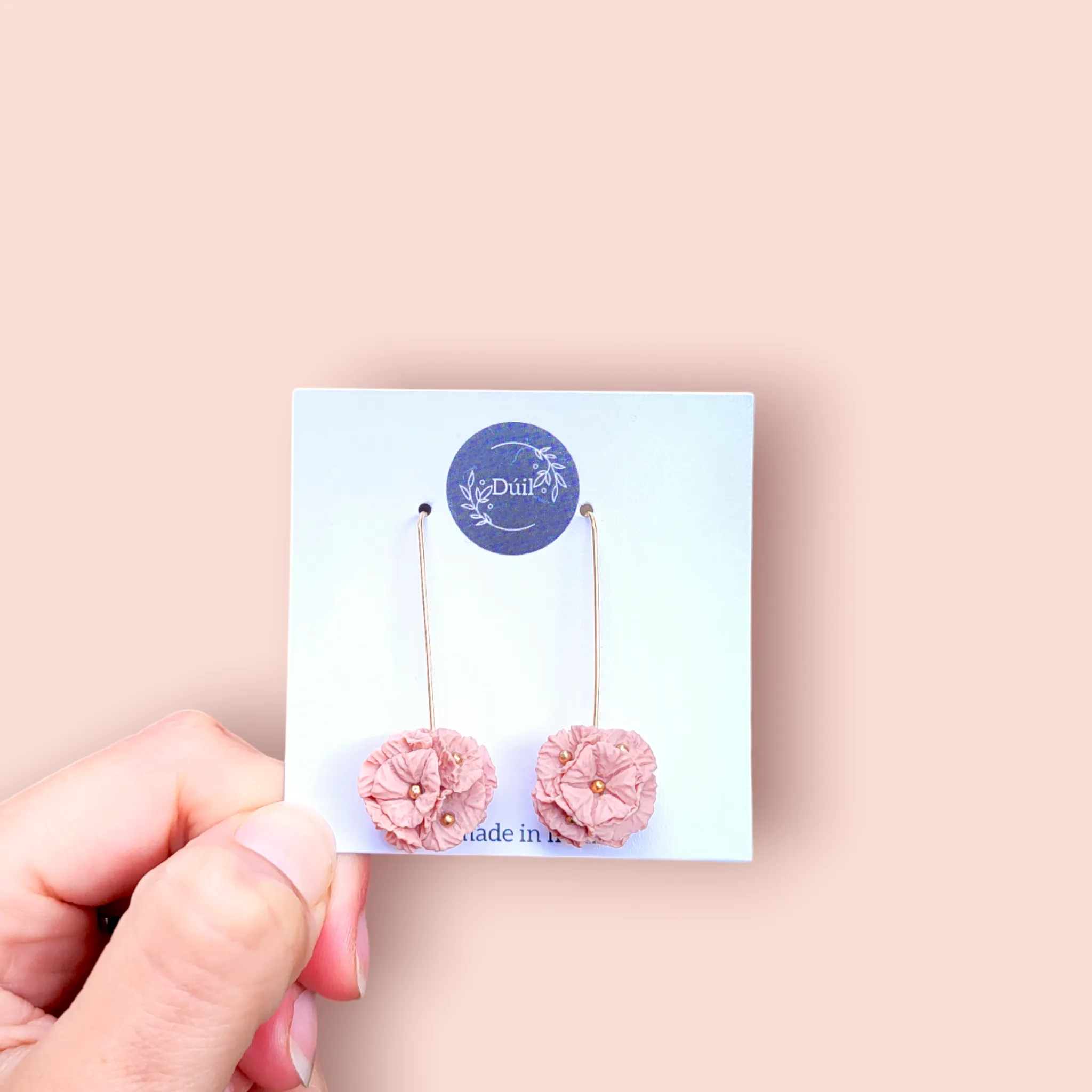 Dangle Drop Pink Blossom Earrings