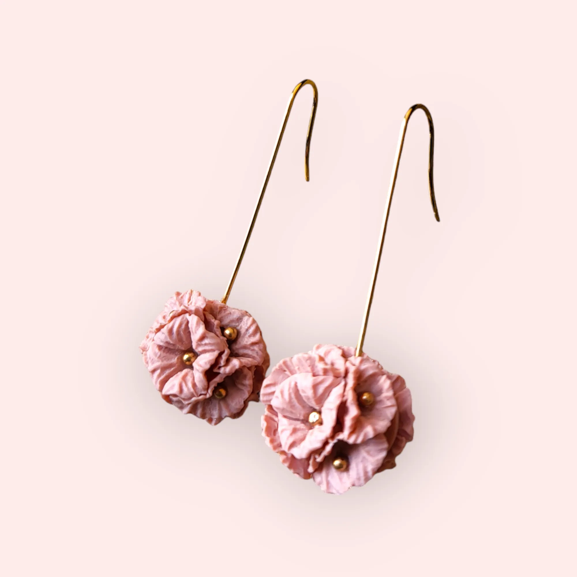 Dangle Drop Pink Blossom Earrings
