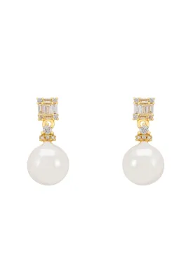 Delilah Pearl Earrings Gold