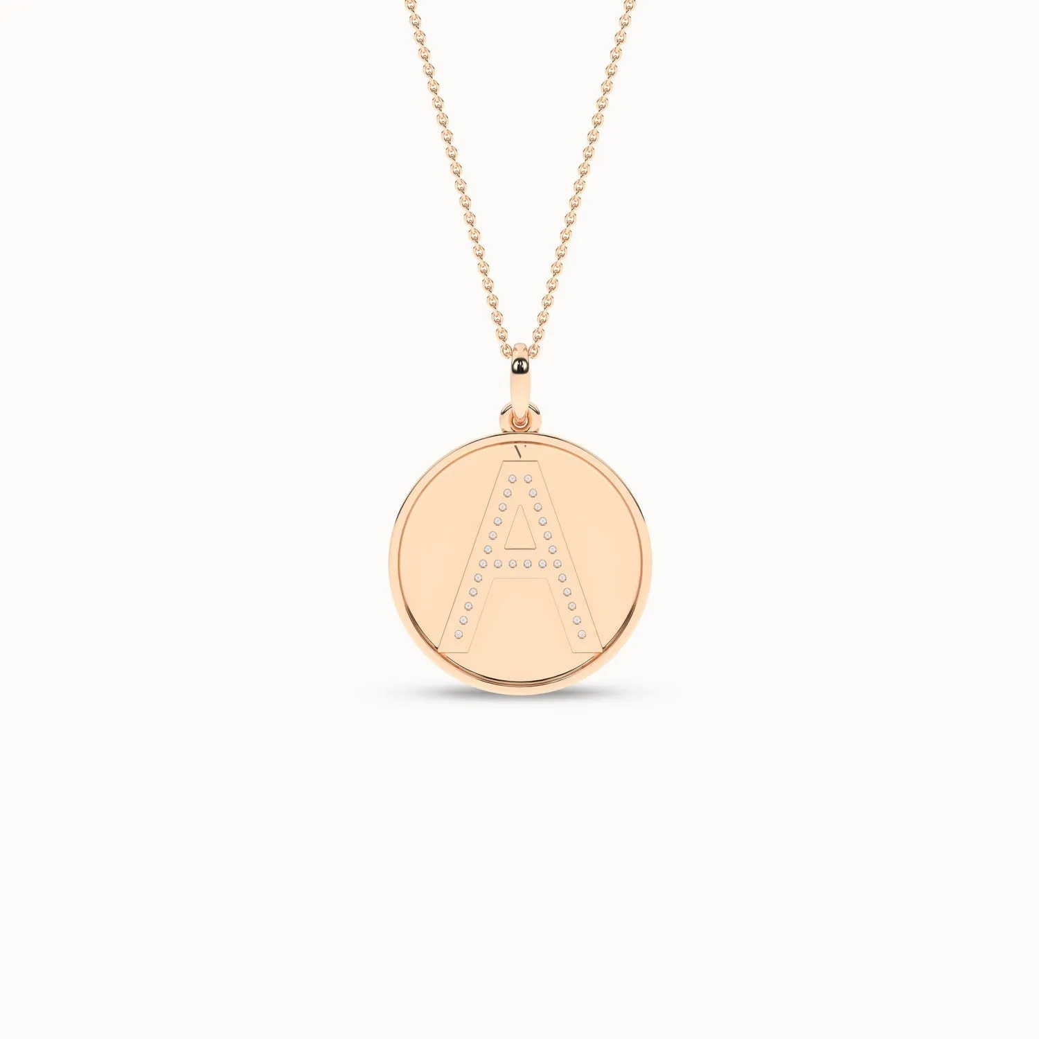 Diamond Initial Disc Necklace