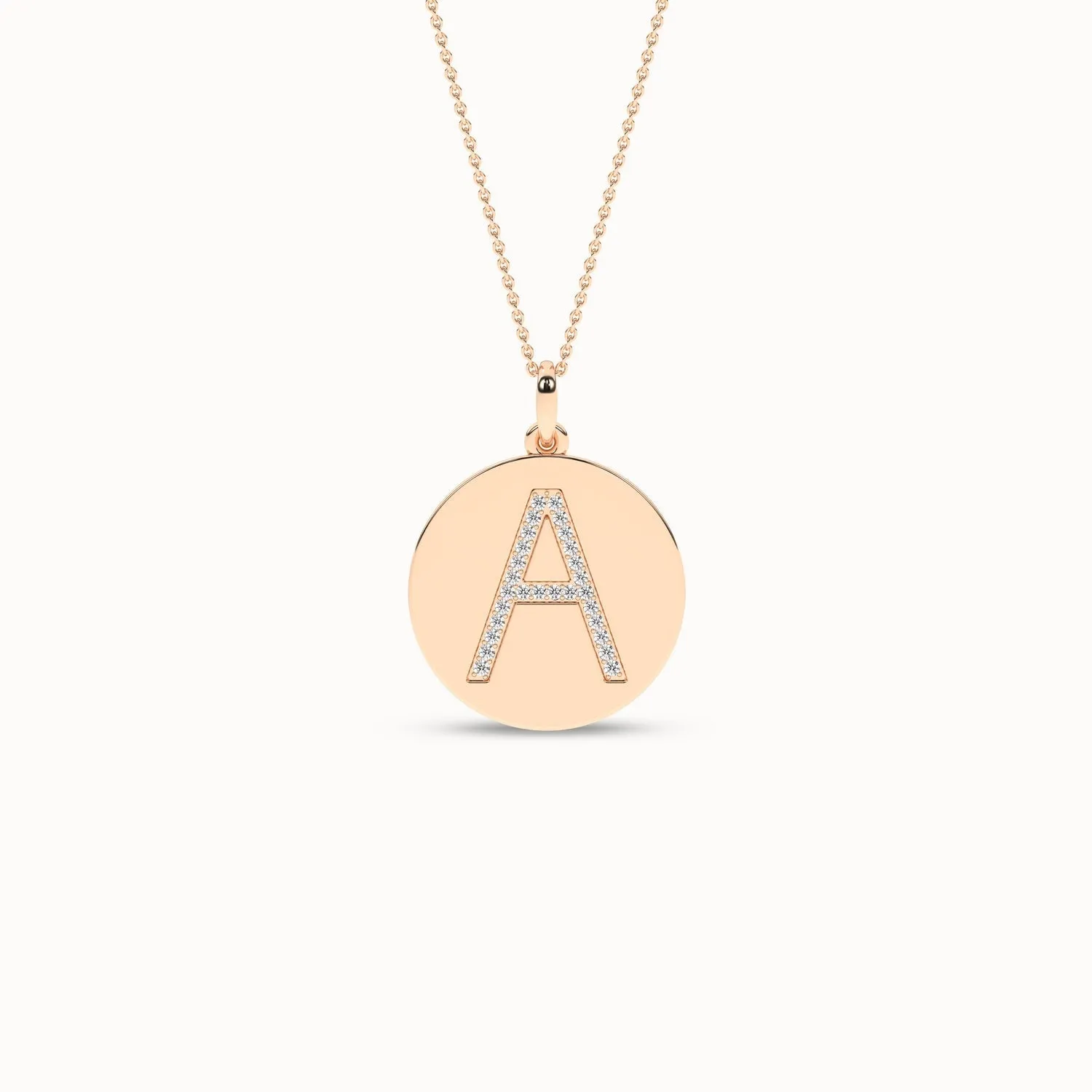 Diamond Initial Disc Necklace