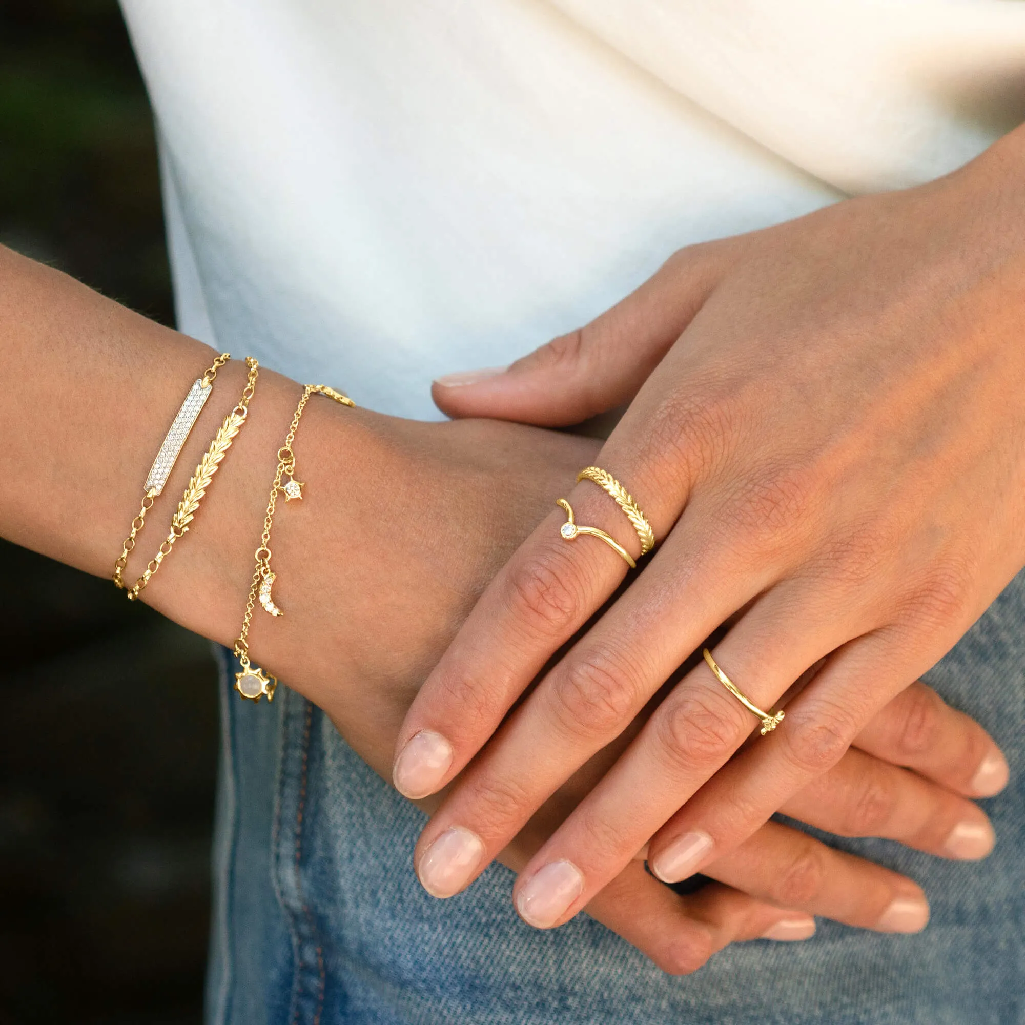 Diamond Pave "Carpe Diem" Petite Poesy 18K Yellow Gold Bracelet