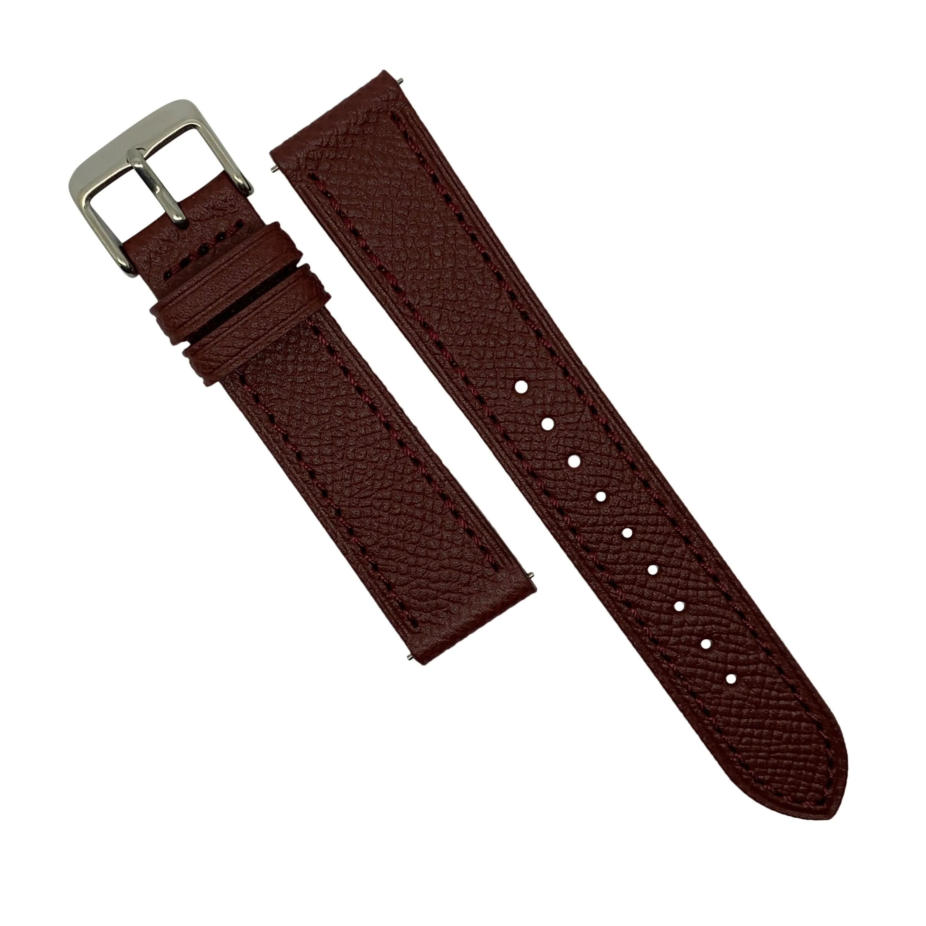 Dress Epsom Leather Strap in Burgundy