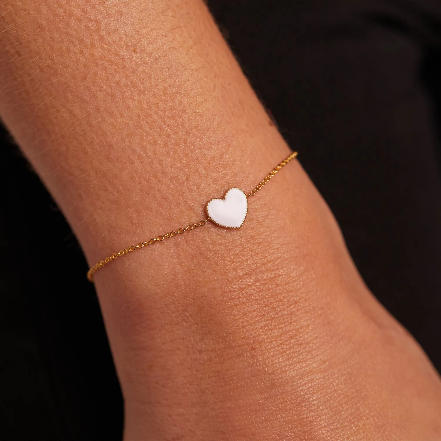 Enamel Heart Bracelet