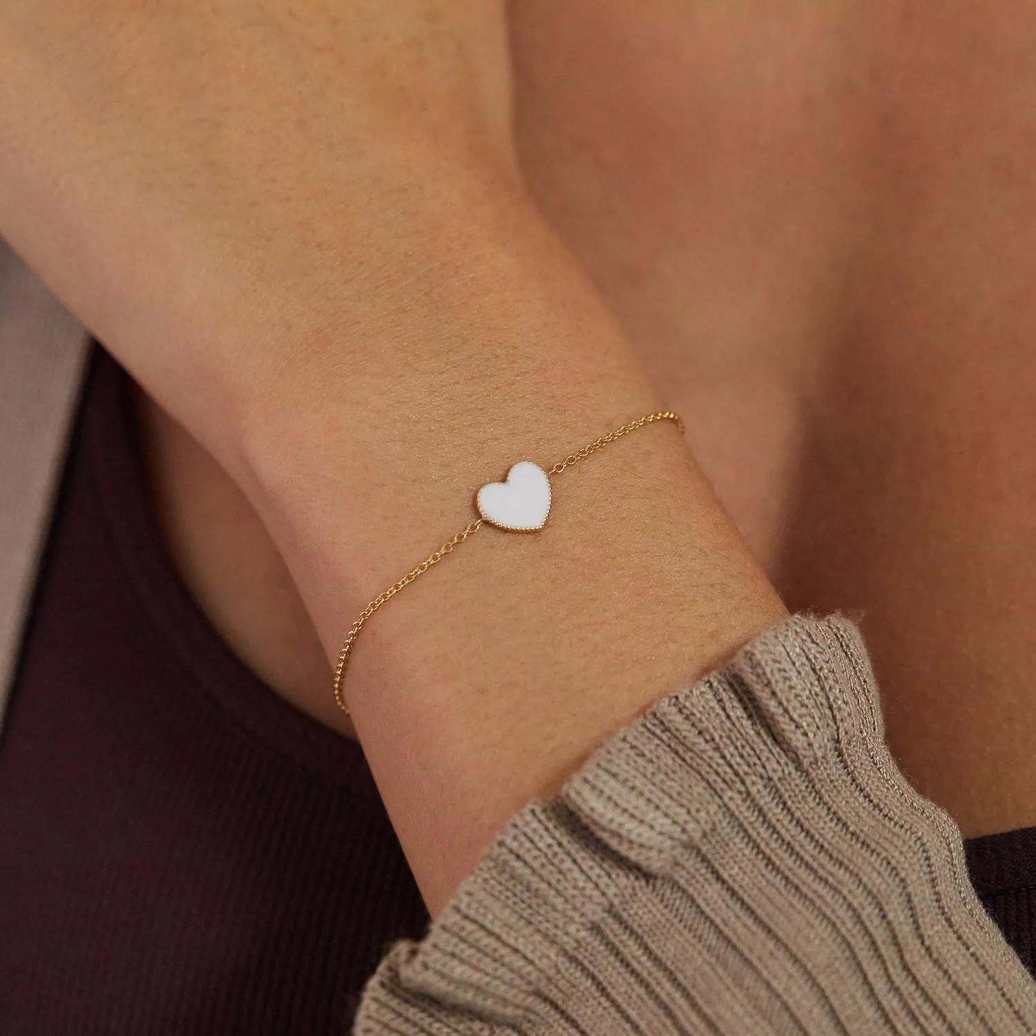 Enamel Heart Bracelet