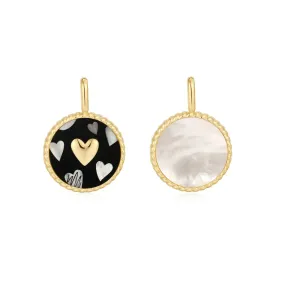 Enamel Heart / Mother of Pearl Charm