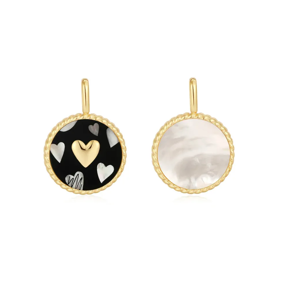 Enamel Heart / Mother of Pearl Charm