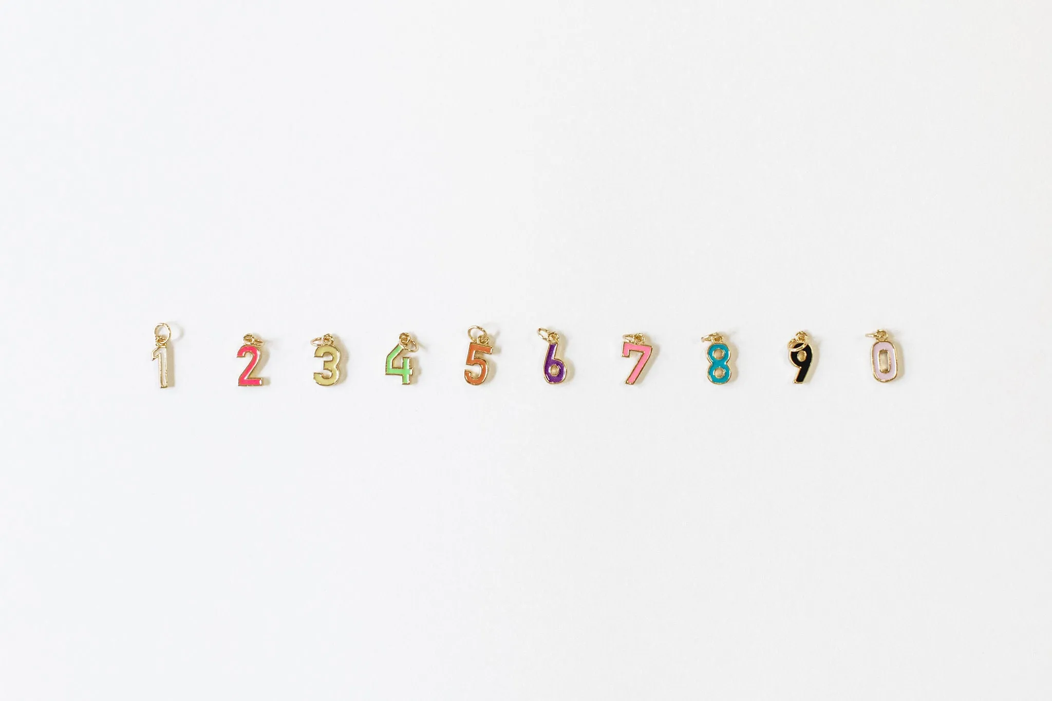 Enamel Number Charm