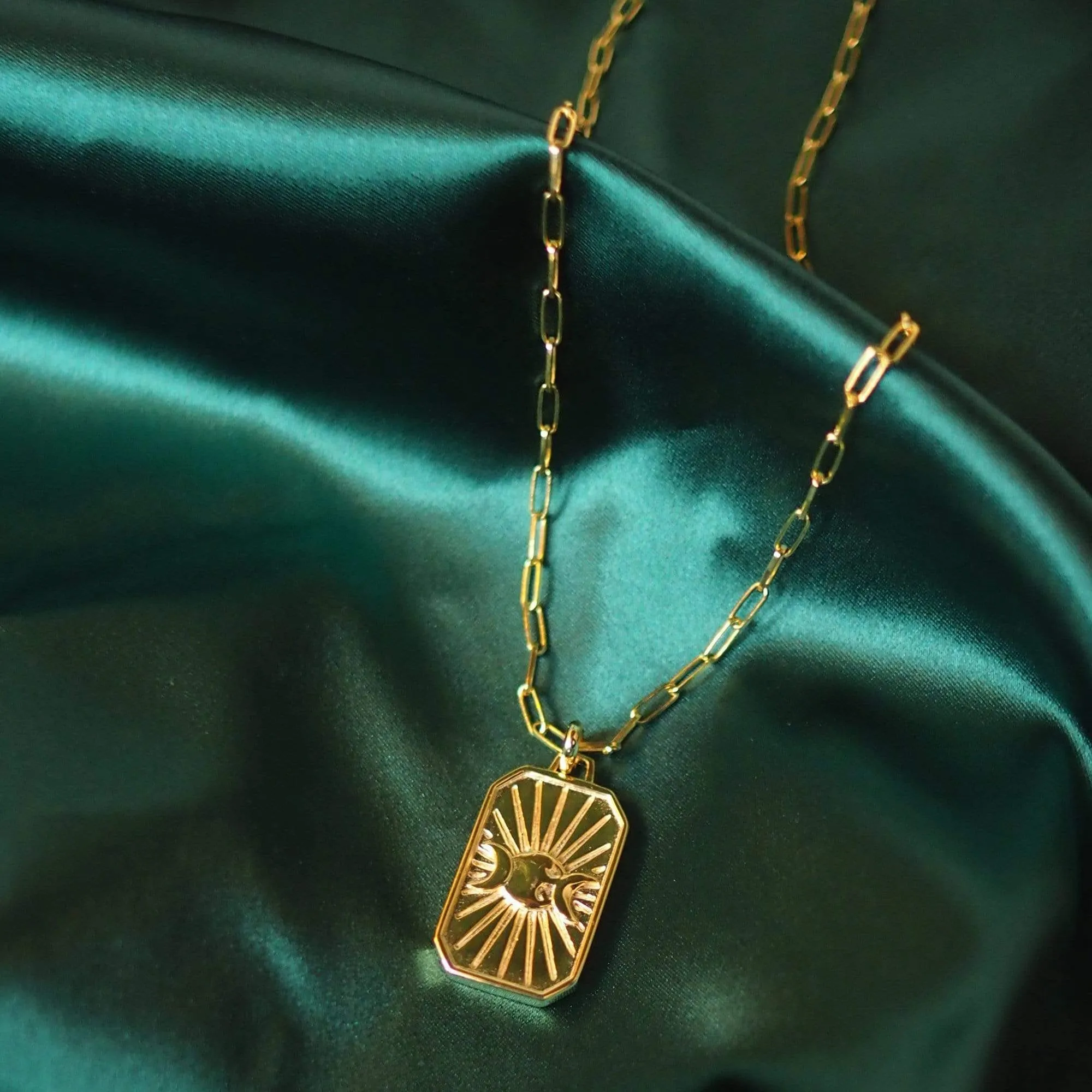 Estée Lalonde Goddess Shield Necklace 18Ct Gold Plate