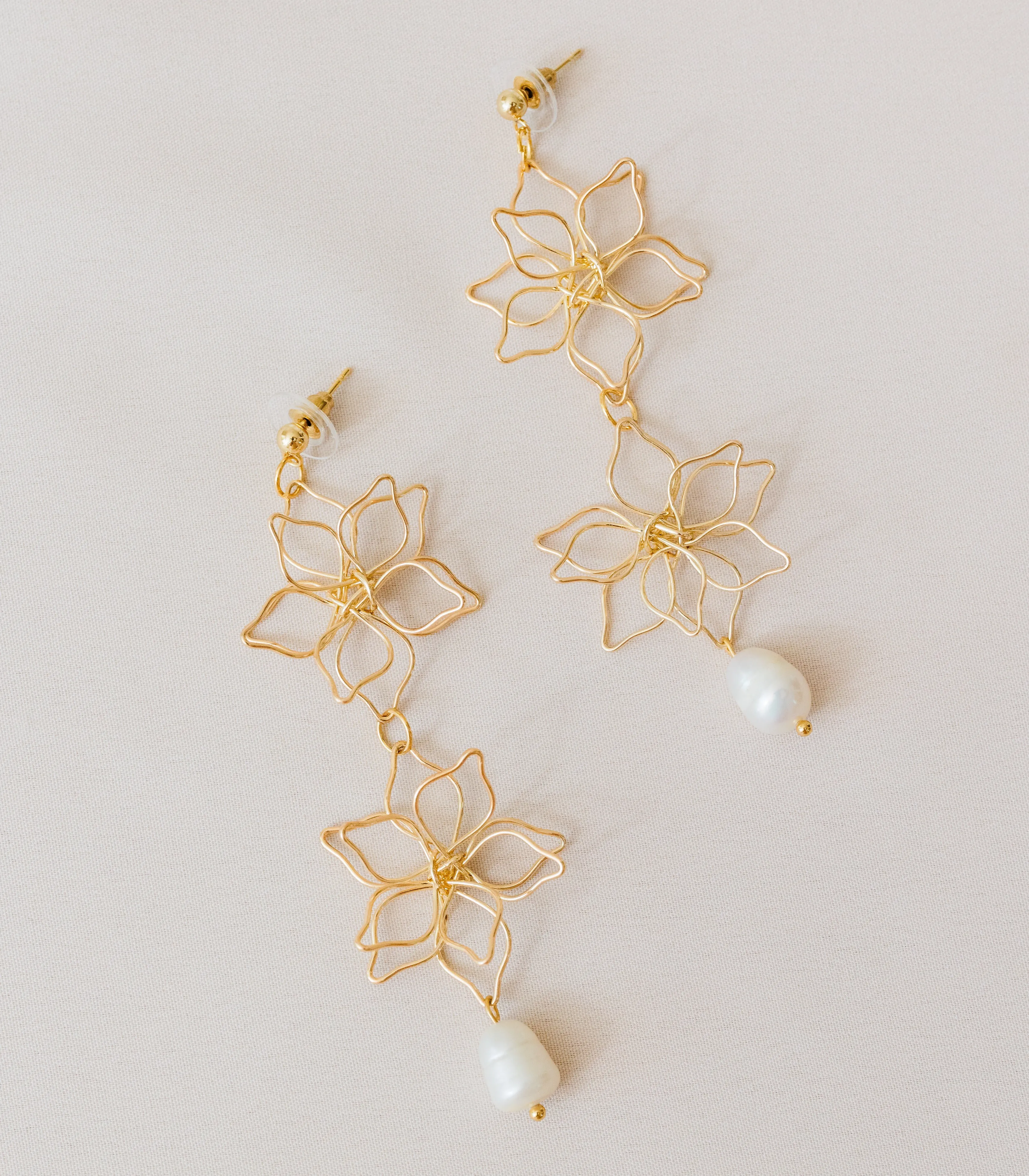 Flora Drop Pearl Earrings