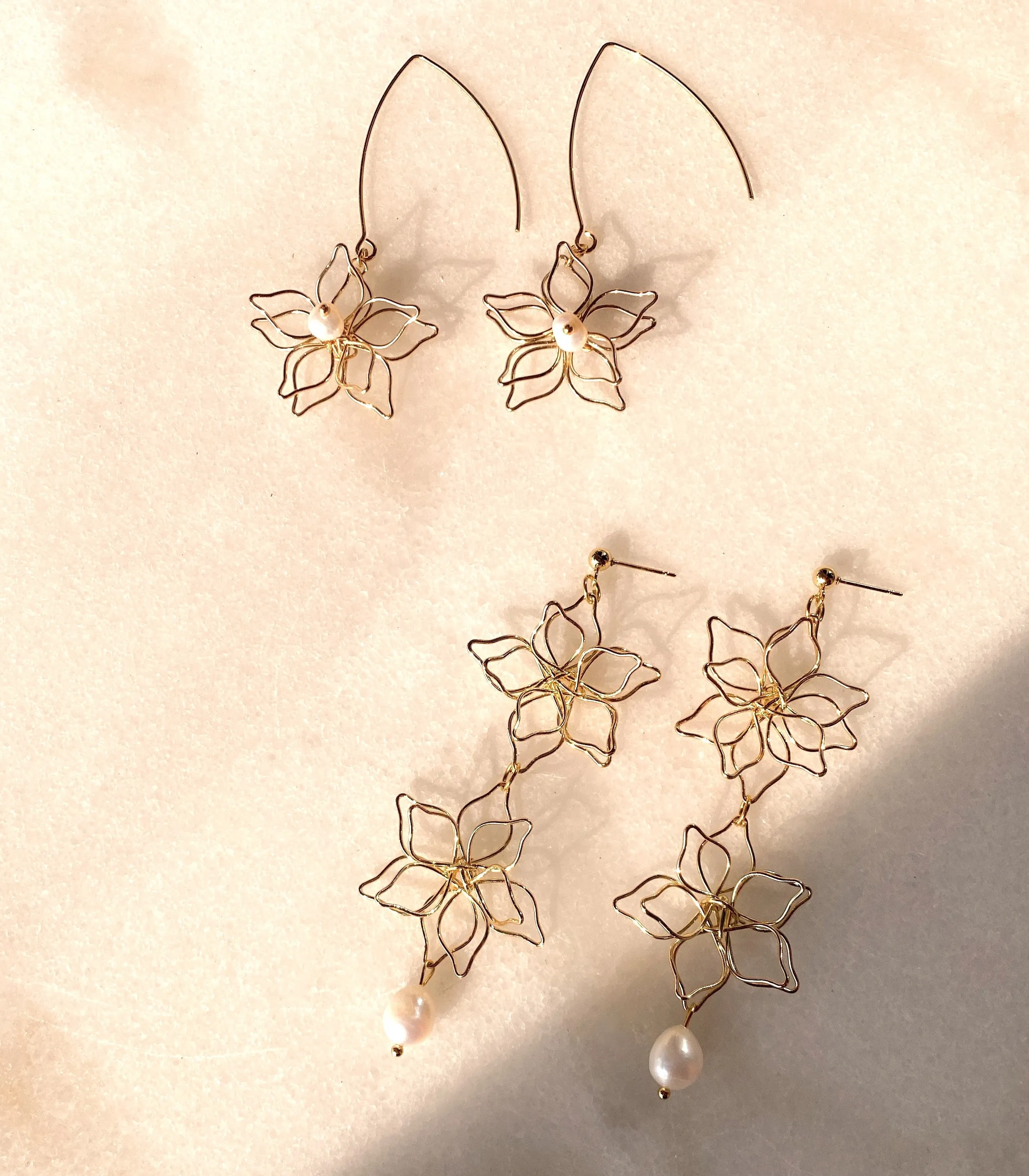 Flora Drop Pearl Earrings
