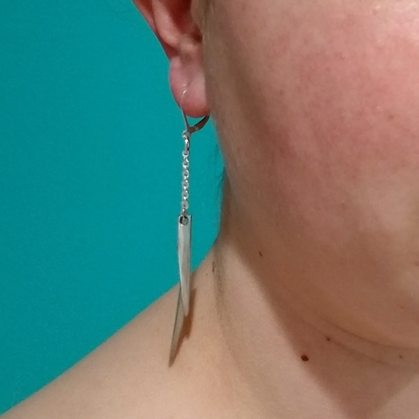 Fork Tine Long Dangle Earrings