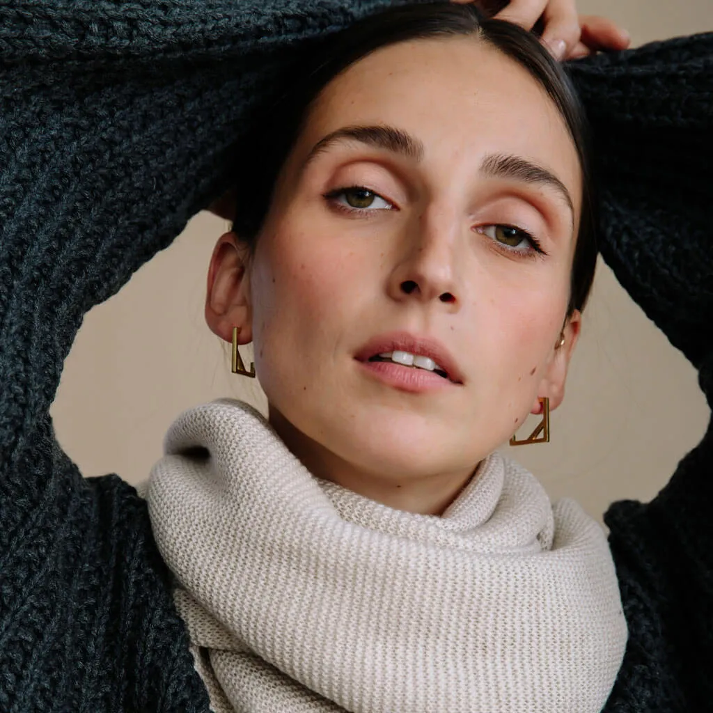 Foundation Square Hoop Earrings - Brass