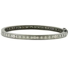Freida Rothman Sterling Silver CZ Black Rhodium Plated Bangle