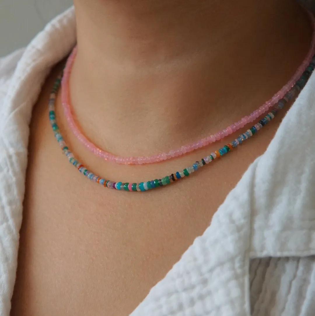 Full Light Pink Opal Necklace
