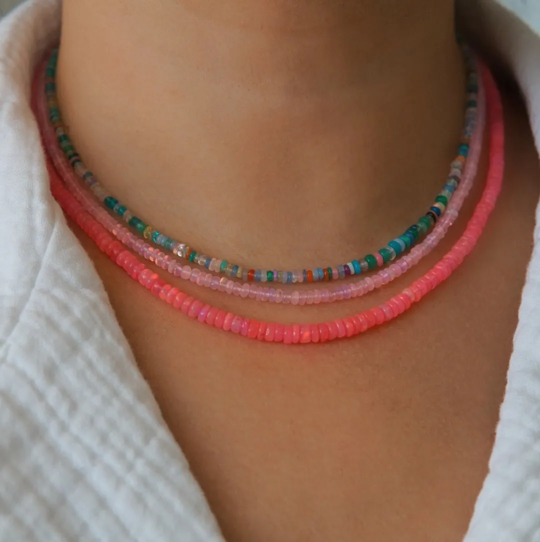 Full Light Pink Opal Necklace