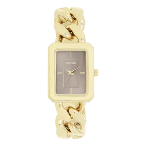Gold coloured OOZOO watch with gold coloured chunky chain bracelet - C11353
