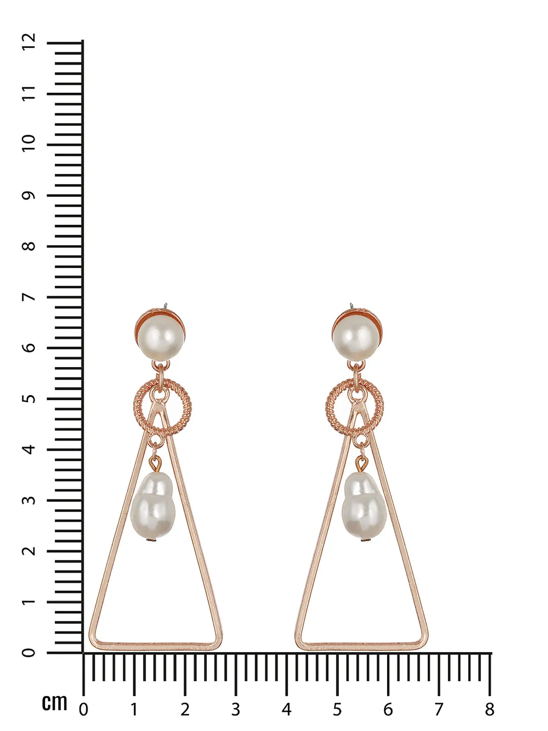 Gold Plated Geometric Pearl Drop Earring