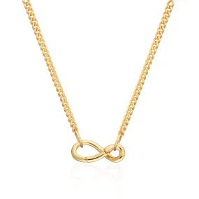 Gold Plated Infinity Curb Chain Necklace