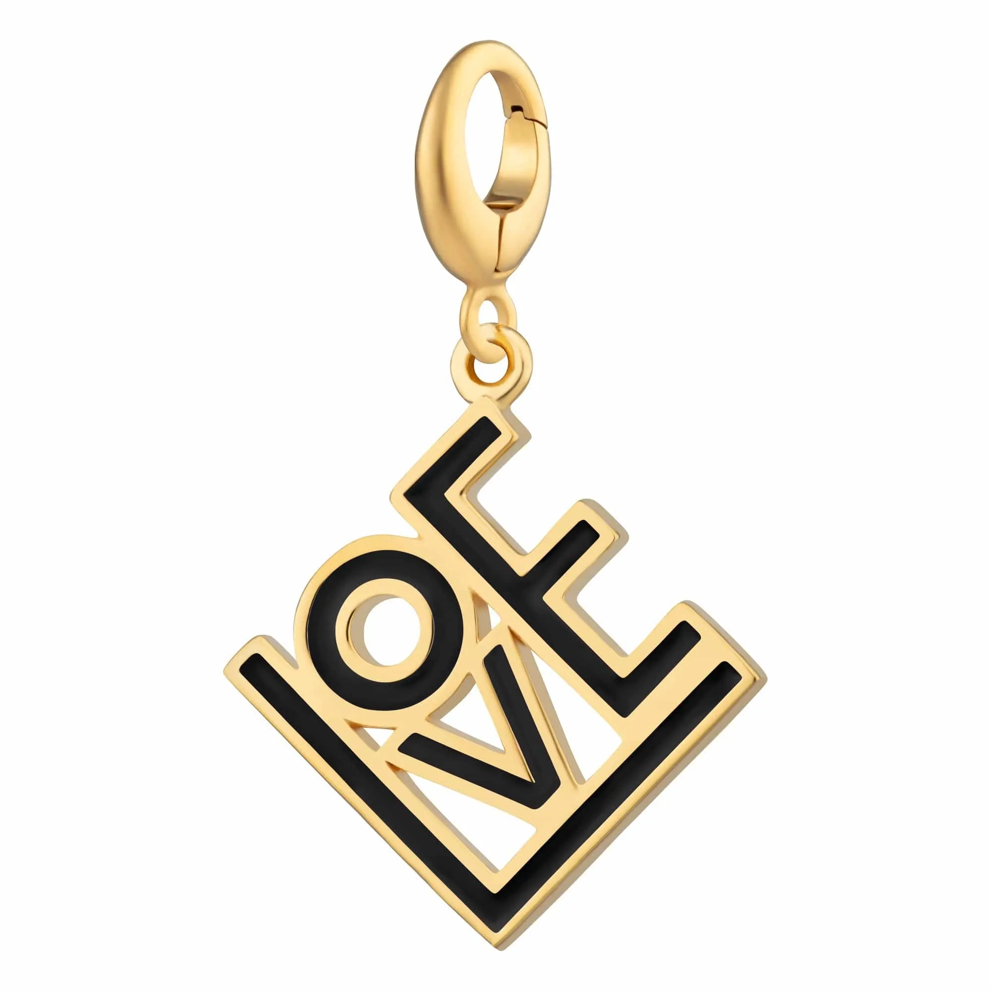 Gold Plated LOVE Charm (Black)