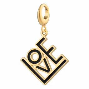 Gold Plated LOVE Charm (Black)
