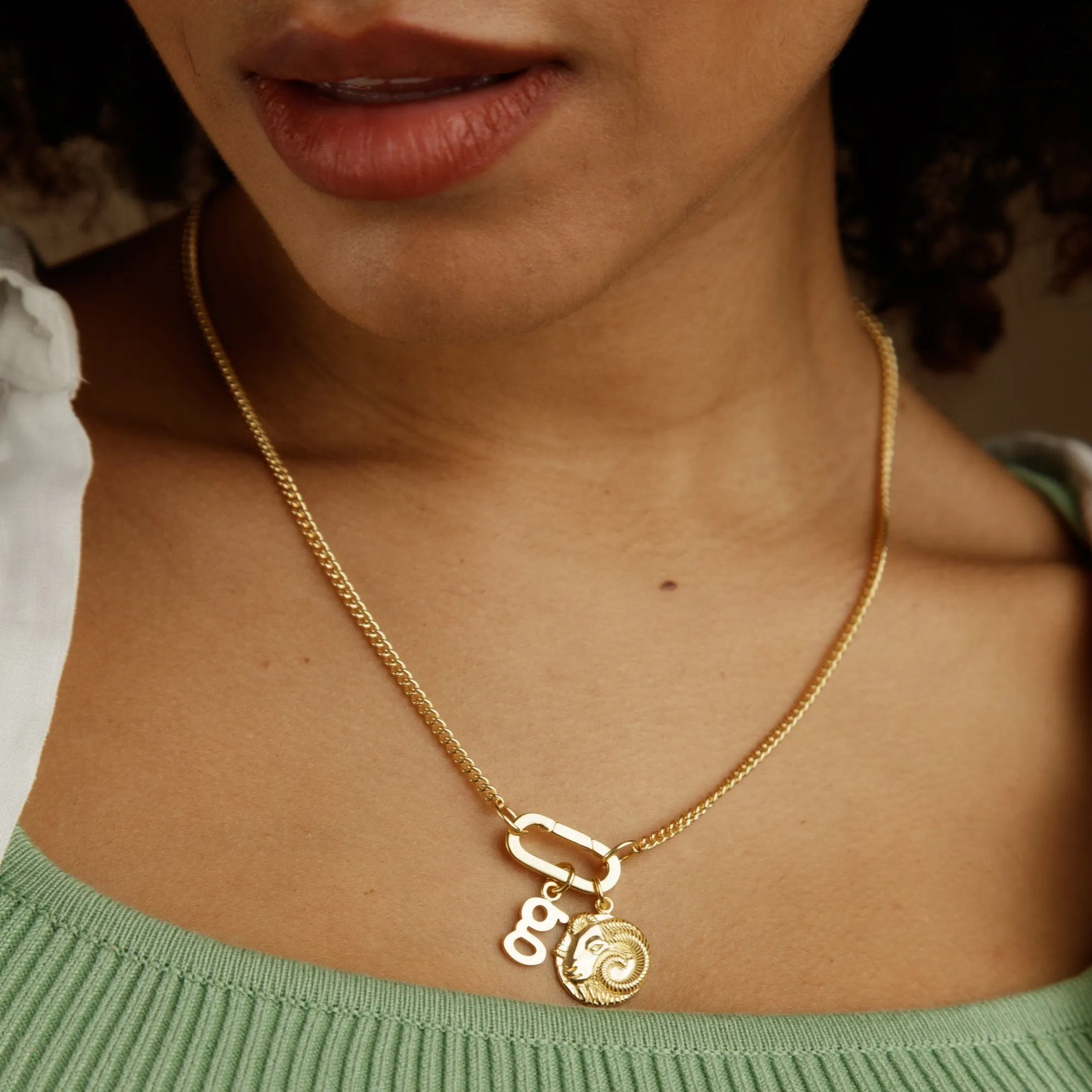 Gold Plated Paperclip Charm Lock