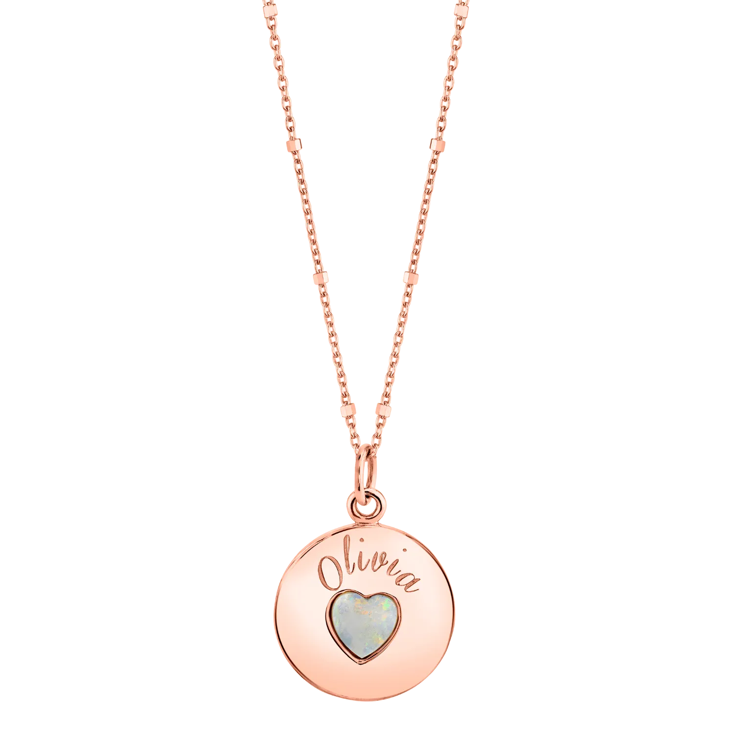 Grand Opal Heart Name Medallion