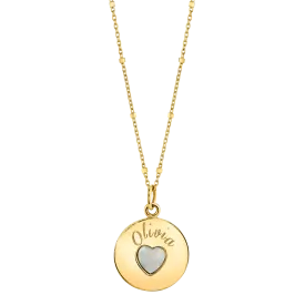 Grand Opal Heart Name Medallion