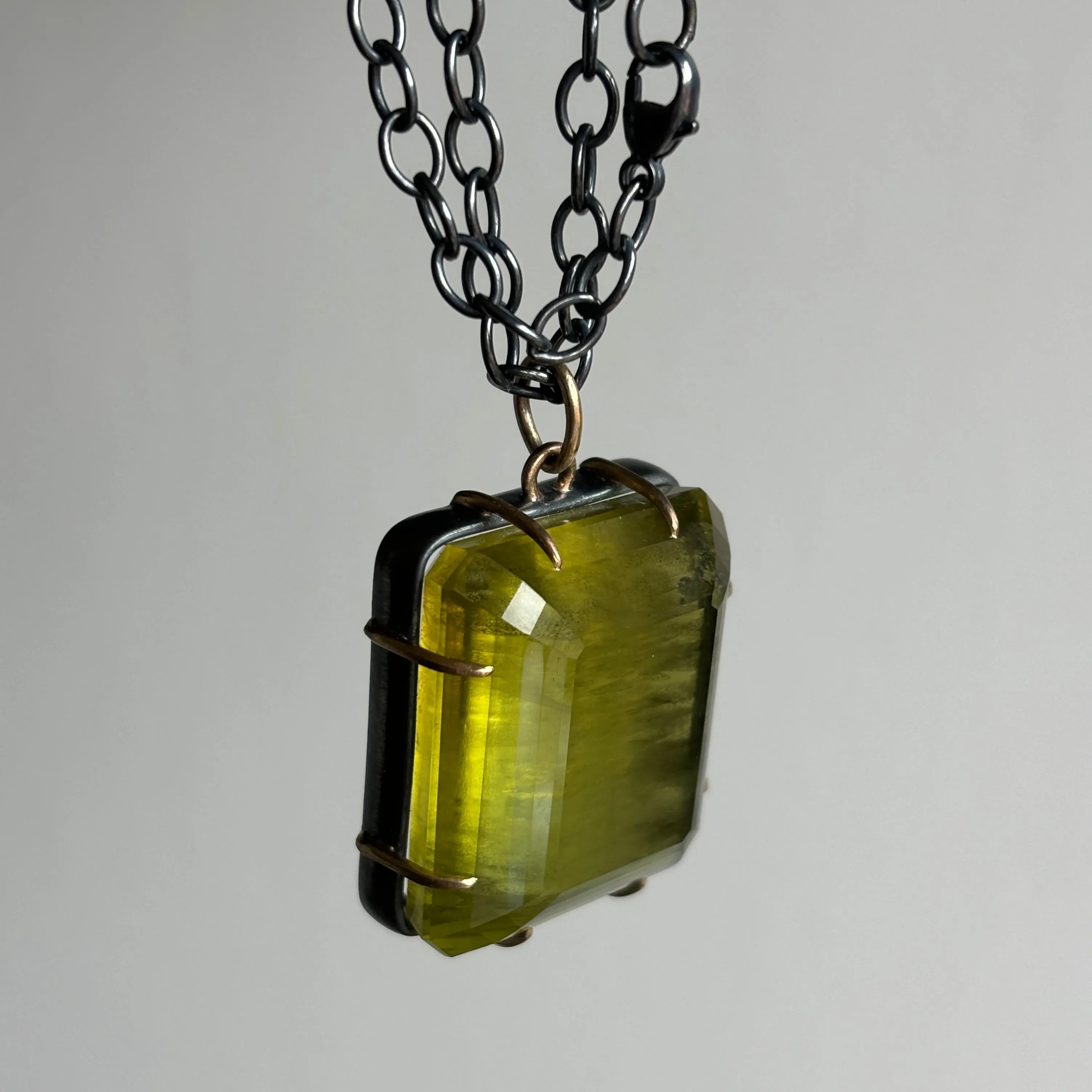 Green Heliodor Beryl Vanity Necklace