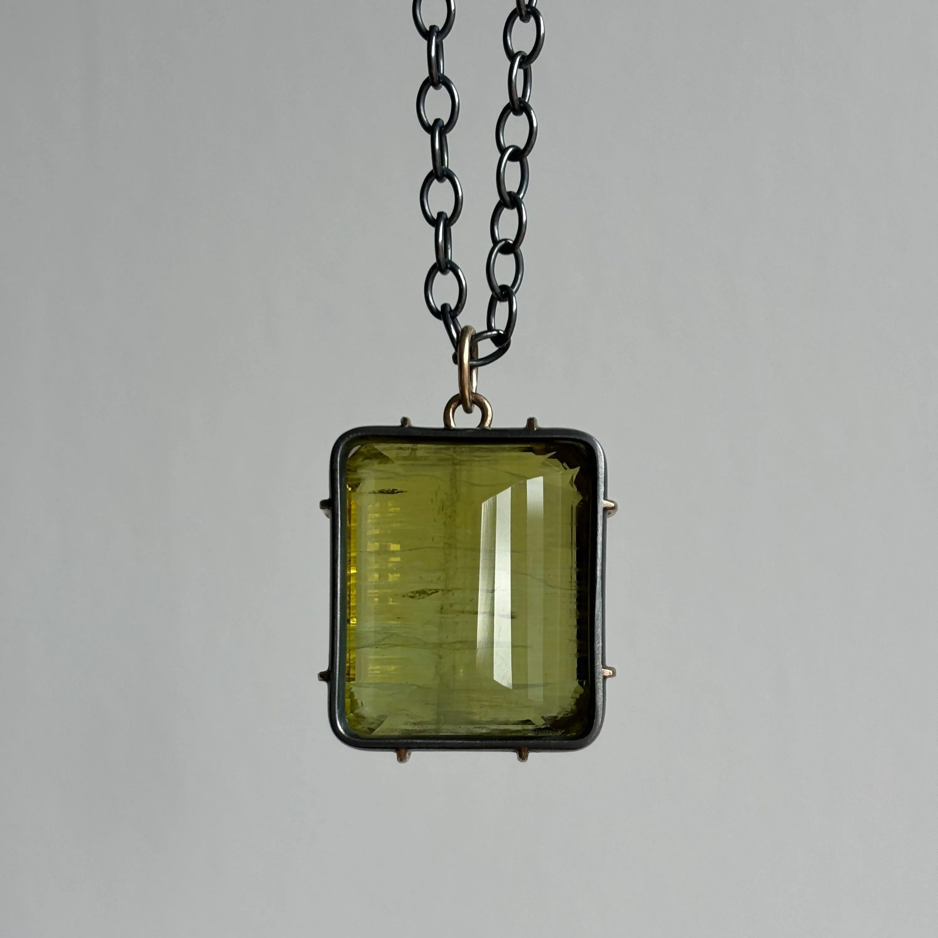 Green Heliodor Beryl Vanity Necklace