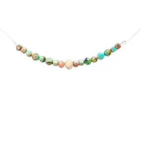 Green Turquoise & Amazonite Adjustable Slide Chain Gemstone Necklace
