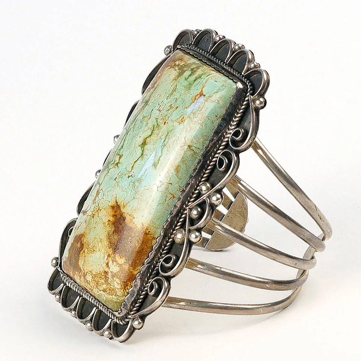 Green Turquoise Sterling Silver Cuff