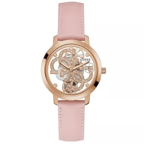Guess Quattro Dial with Pink Leather Strap Ladies Watch GW0383L2