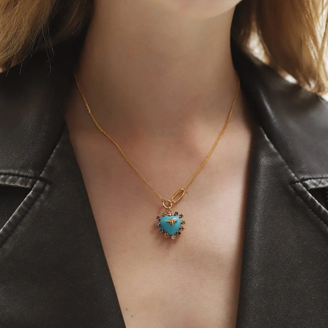 Heart Bee Necklace